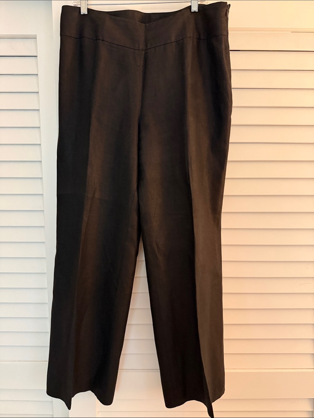 Ralph Lauren Black Women's Wide-Leg heavy linen Dress Pants